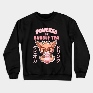 Cute Fox Powered by BUBBLE TEA pink Crewneck Sweatshirt